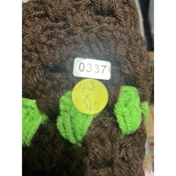 Vintage Rare Crochet Blanket Postage Stamp Granny Square 43 X 40 Grannycore - Picture 3 of 3